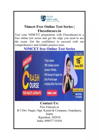 Nimcet Free Online Test Series Fluxeducare.in