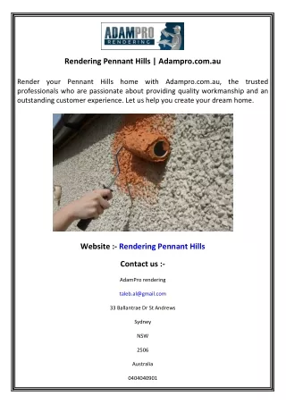 rendering pennant hills adampro com au