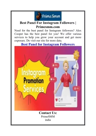 Best Panel For Instagram Followers  Primesmm.com