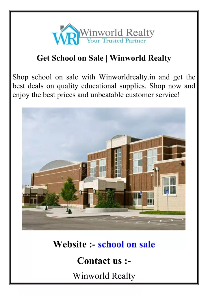 get school on sale winworld realty