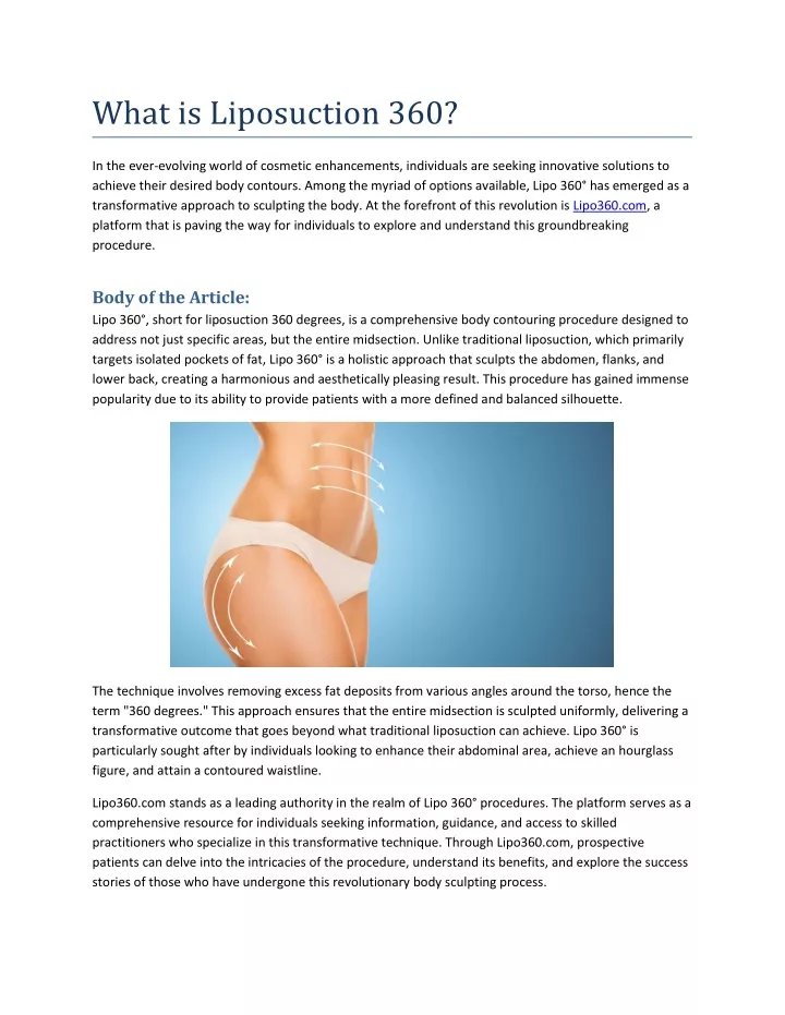 what is liposuction 360
