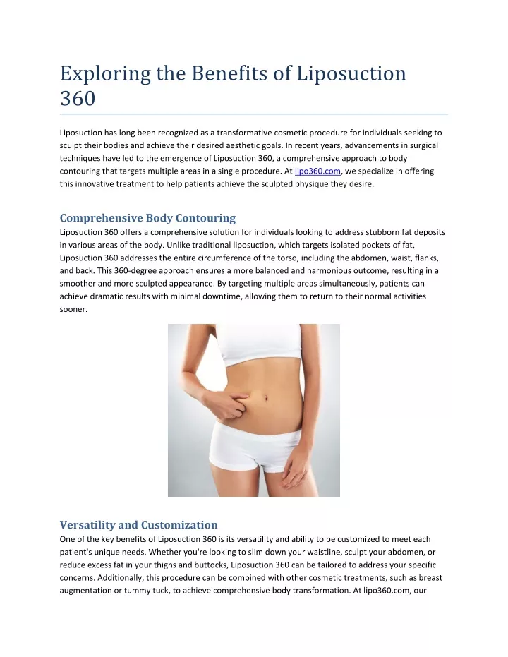 exploring the benefits of liposuction 360
