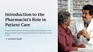 The Pharmacists Role in Patient Care