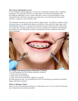 Why Choose Orthodontic Service