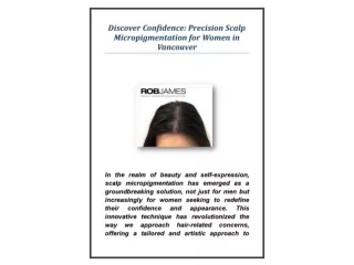 Discover Confidence Precision Scalp Micropigmentation for Women in Vancouver