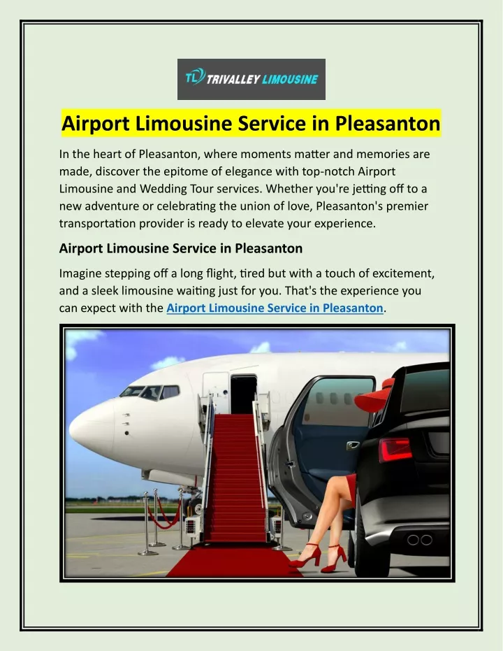 airport limousine service in pleasanton