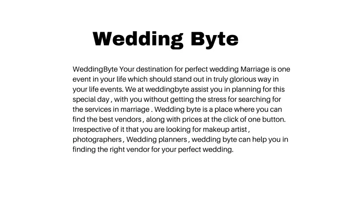 wedding byte