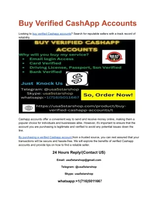 Buy Verified CashApp Accounts