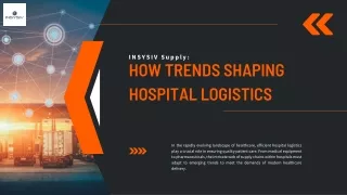 How Trends Shaping Hospital Logistics