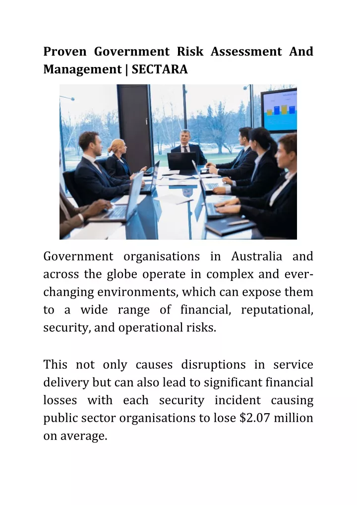 proven government risk assessment and management
