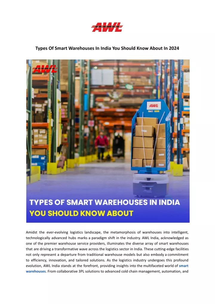 types of smart warehouses in india you should