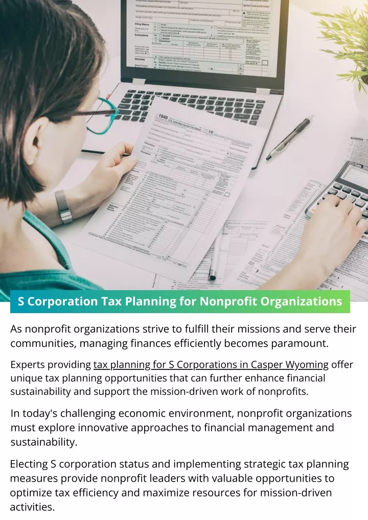 s corporation tax planning for nonprofit