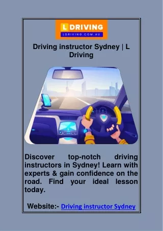 Best driving school Sydney | L Driving