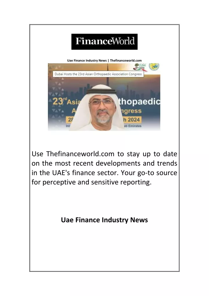 uae finance industry news thefinanceworld com