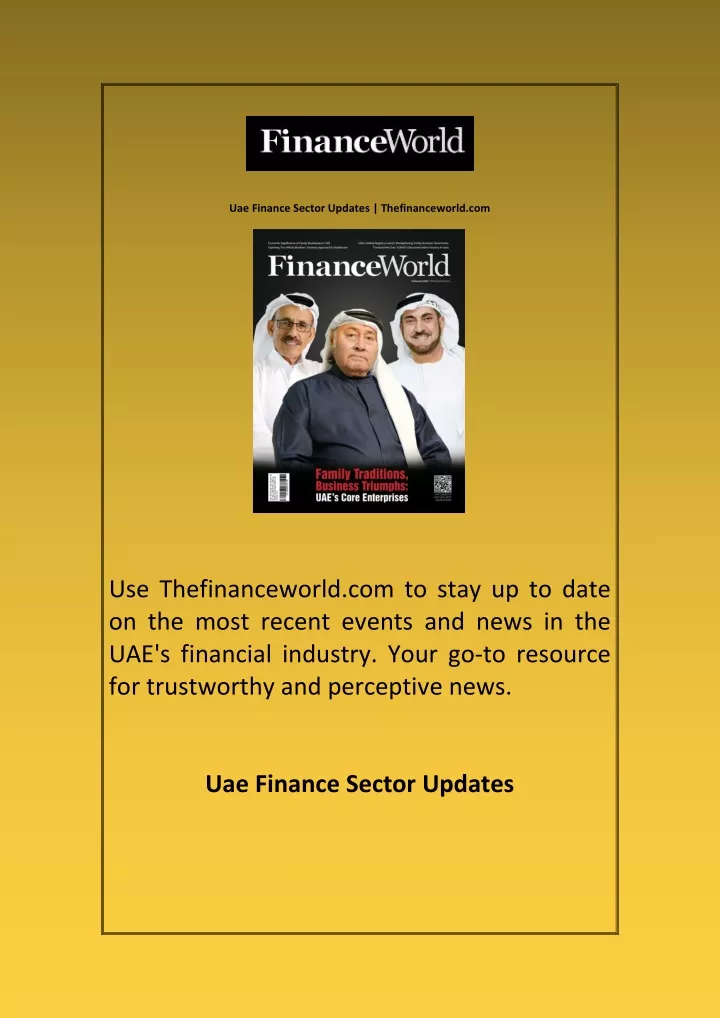 uae finance sector updates thefinanceworld com