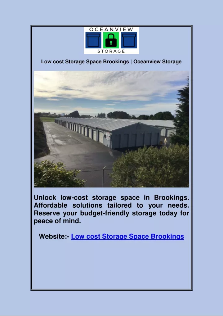 low cost storage space brookings oceanview storage