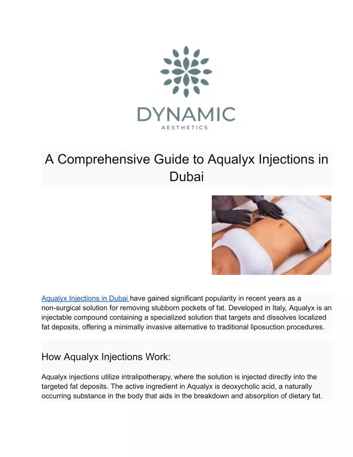 a comprehensive guide to aqualyx injections