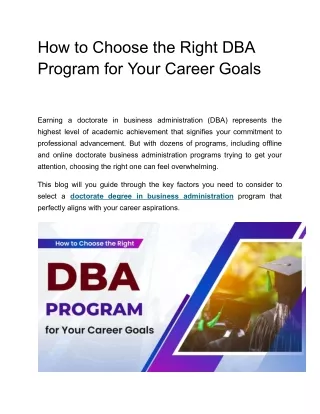How to Pick the Best DBA Course for Your Professional Objectives