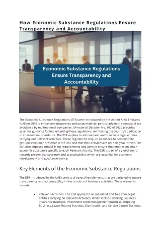 How Economic Substance Regulations Ensure Transparency and Accountability