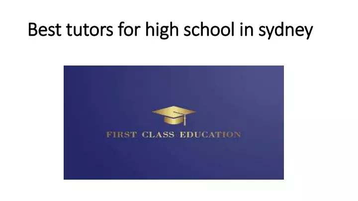 best tutors for high school in sydney