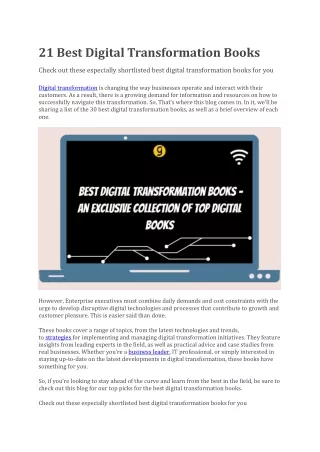 21 Best Digital Transformation Books