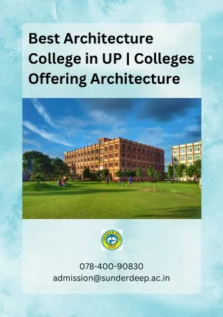 Best Architecture College in UP Colleges Offering Architecture