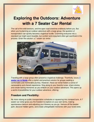 exploring the outdoors adventure with a 7 seater