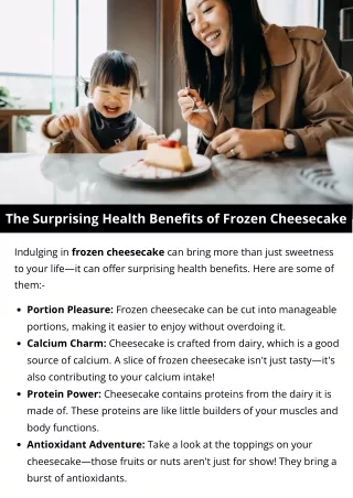 The Surprising Health Benefits of Frozen Cheesecake