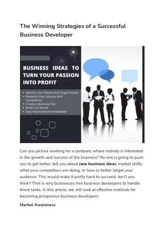 the winning strategies of a successful business