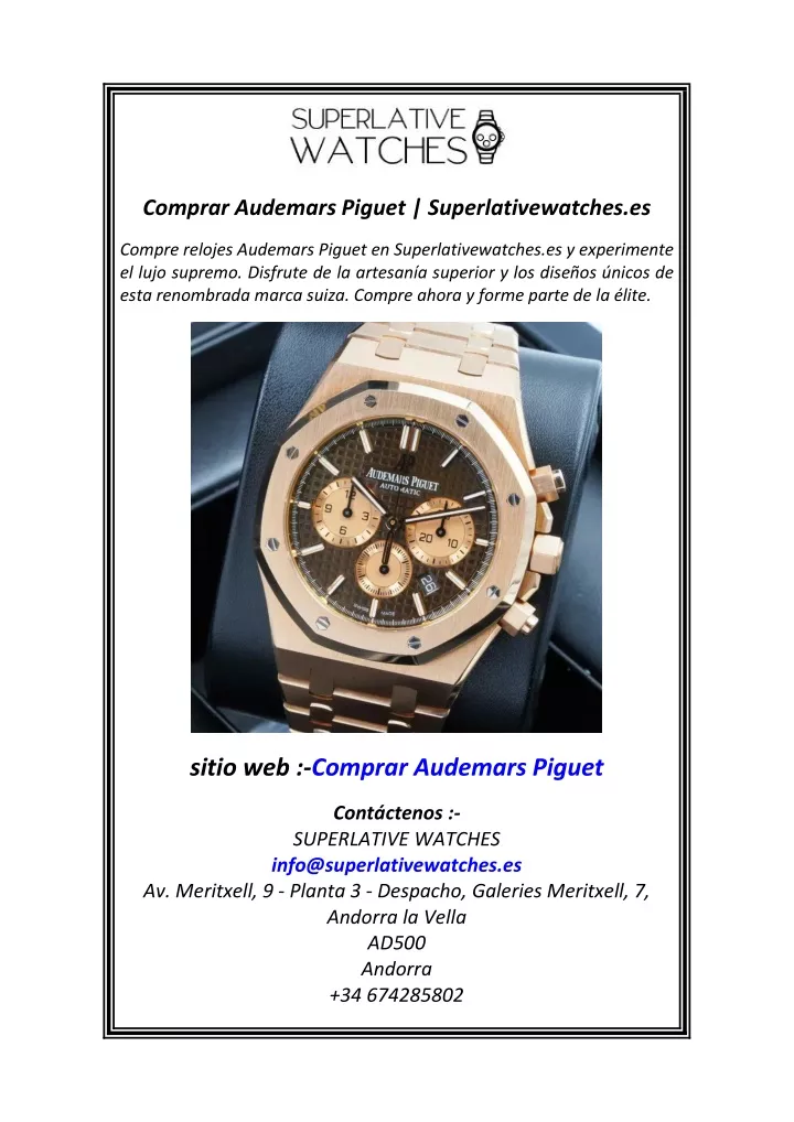 comprar audemars piguet superlativewatches es