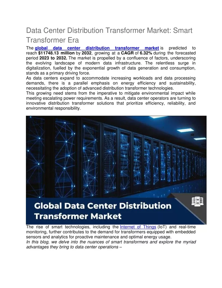 data center distribution transformer market smart
