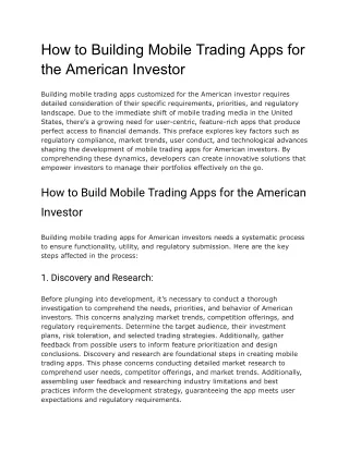 how to building mobile trading apps