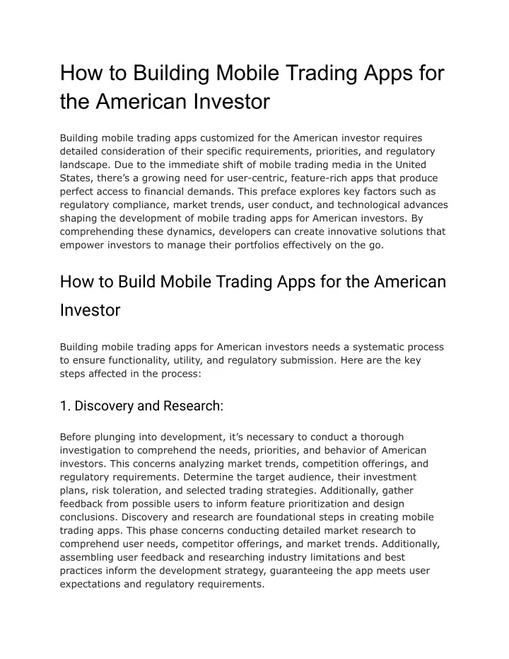 how to building mobile trading apps