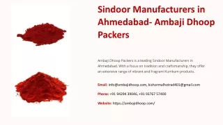 sindoor manufacturers in ahmedabad ambaji dhoop