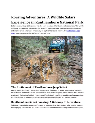 roaring adventures a wildlife safari experience