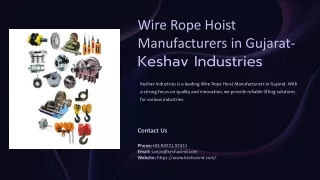 Wire Rope Hoist Manufacturers in Gujarat, Best Wire Rope Hoist Manufacturers in