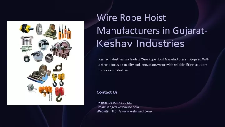wire rope hoist manufacturers in gujarat keshav