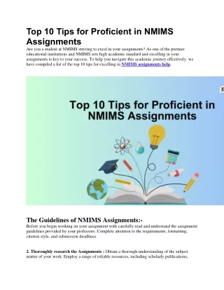 Top 10 Tips for Proficient in NMIMS Assignments