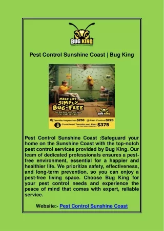 Pest Control Sunshine Coast