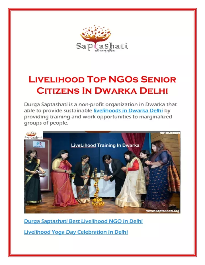 livelihood top ngos senior citizens in dwarka