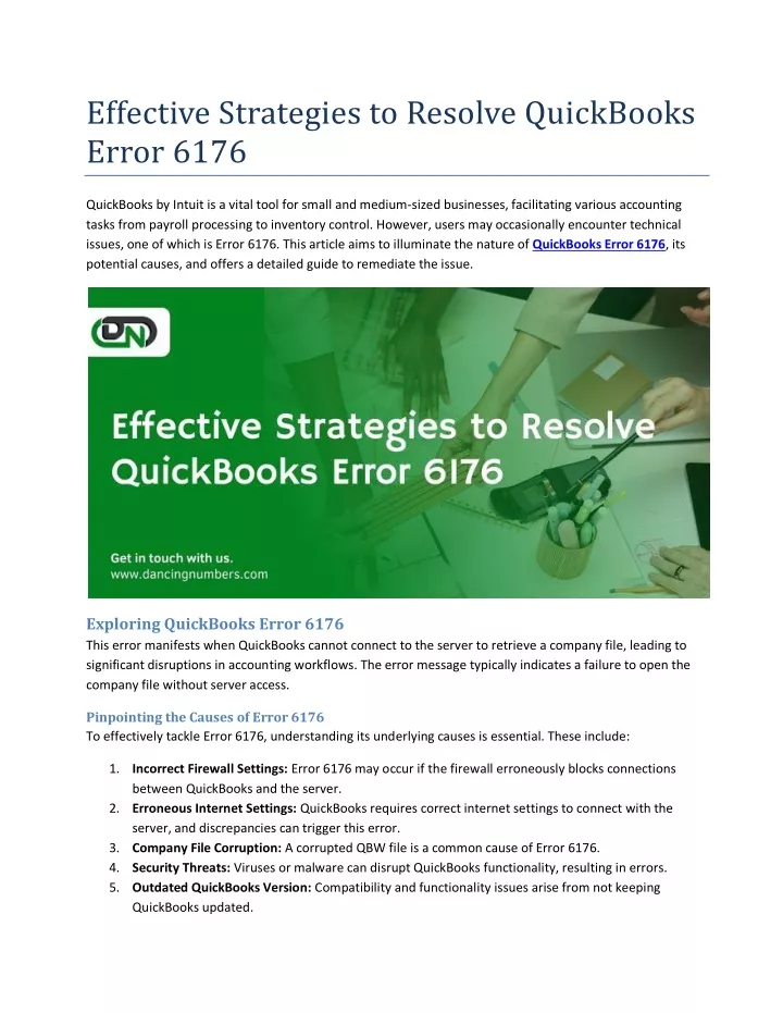 effective strategies to resolve quickbooks error