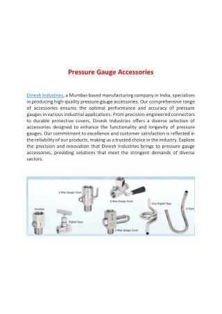 Pressure Gauge Accessories