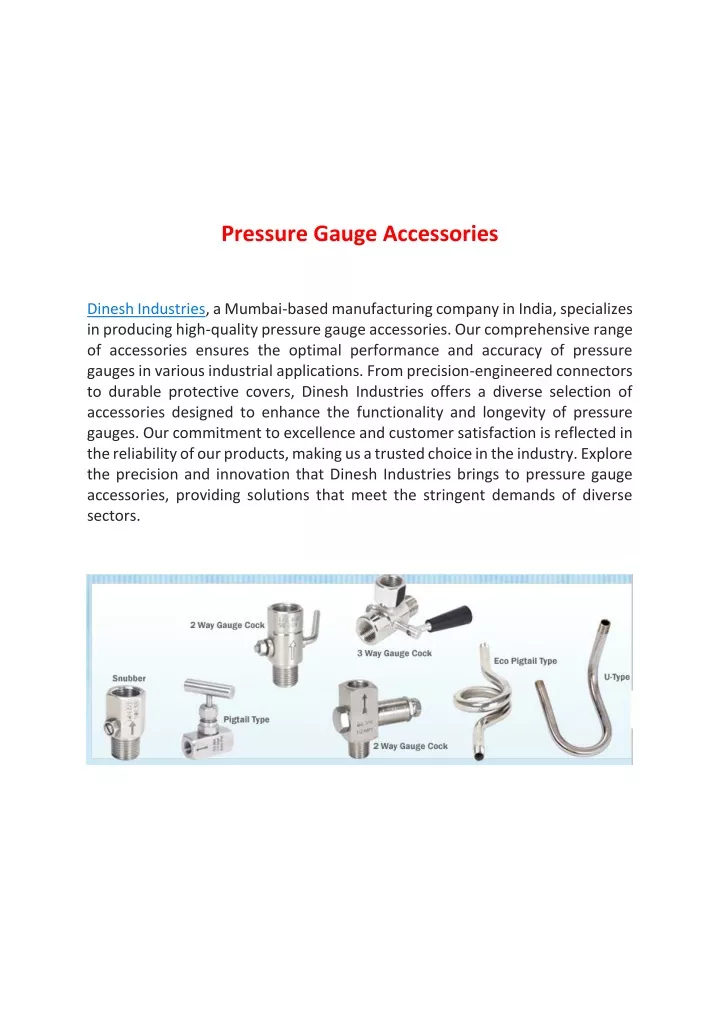 pressure gauge accessories