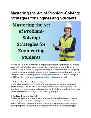 mastering the art of problem solving strategies