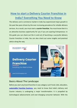 how-to-start-a-delivery-courier-franchise-in-india