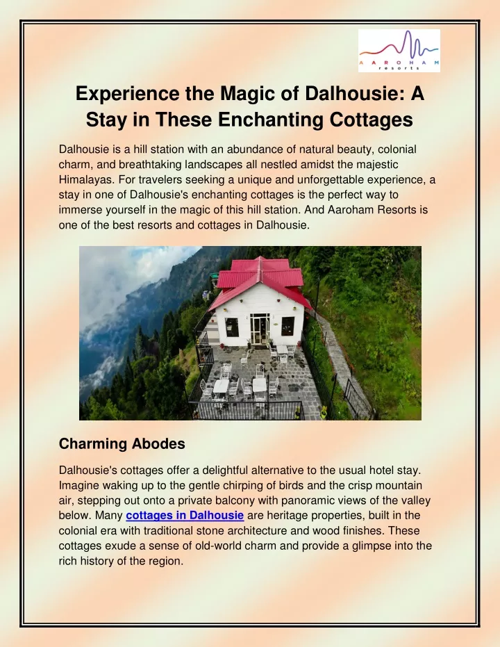 experience the magic of dalhousie a stay in these