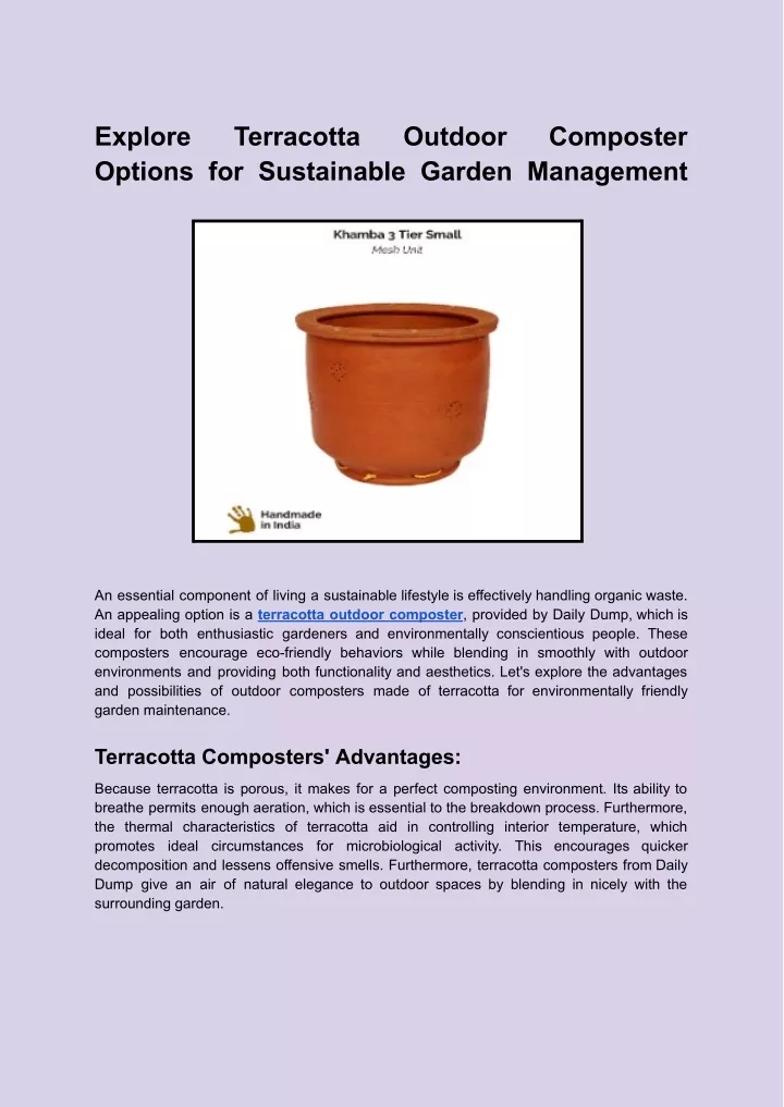 explore options for sustainable garden management