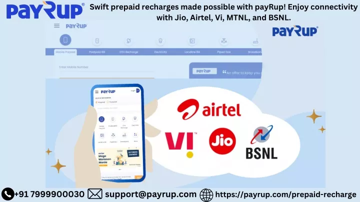 swift prepaid recharges made possible with payrup