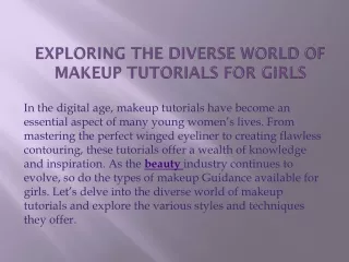 exploring the diverse world of makeup tutorials for girls
