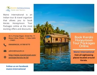Book Kerala Honeymoon Tour Packages Online
